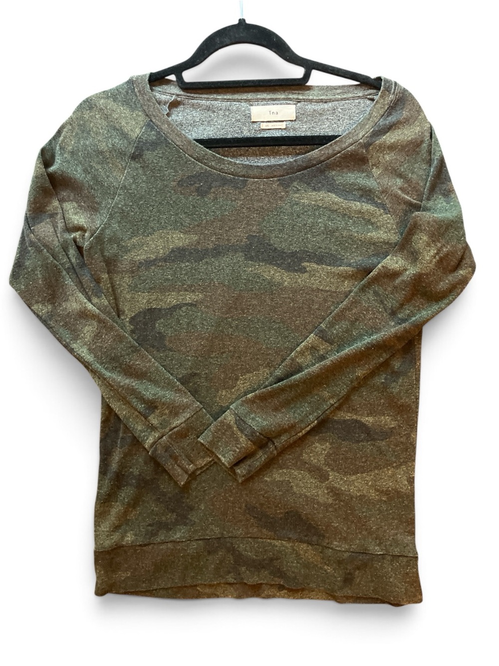 TNA Olive Green Camo Scoop Neck Sweater